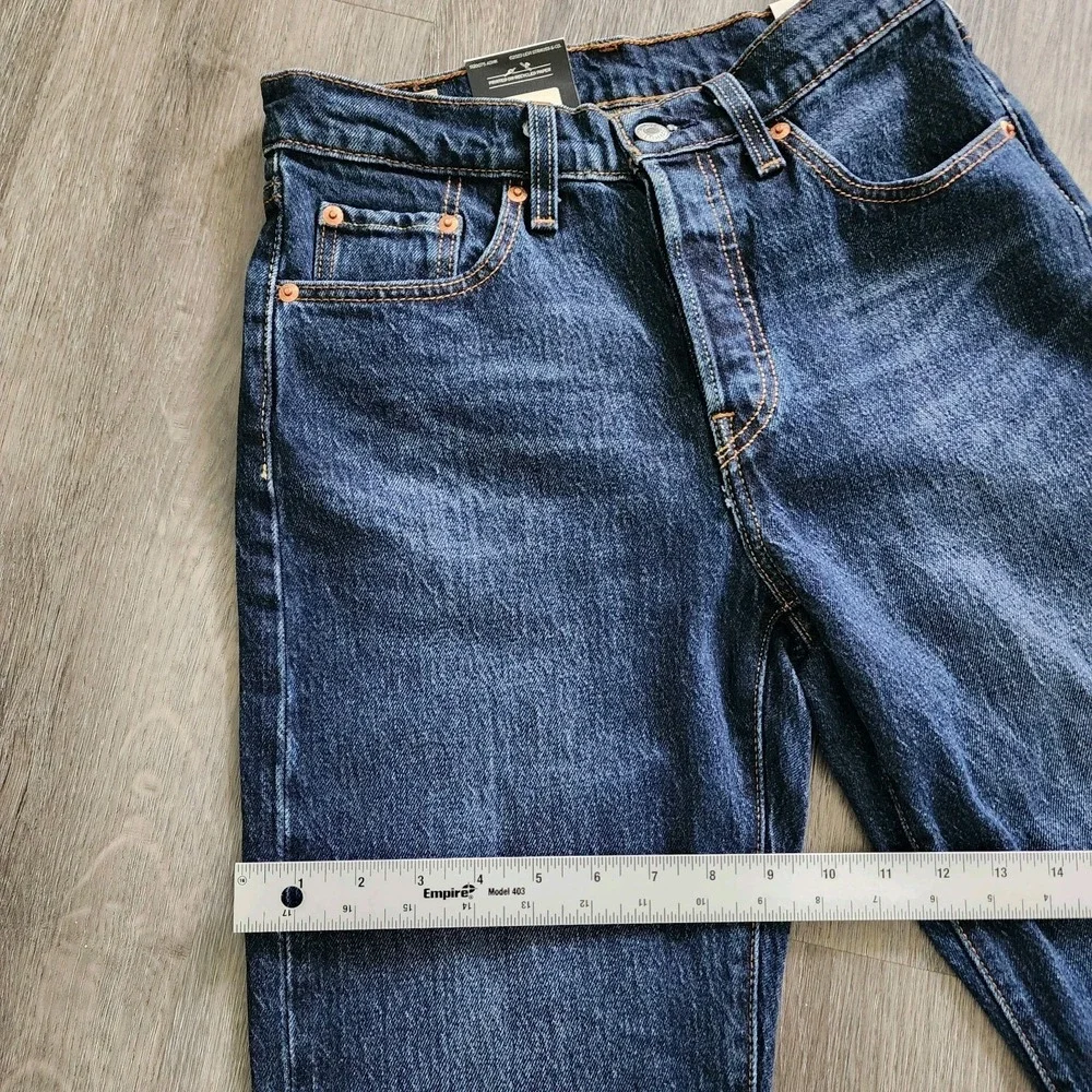 Levi's Premium 501 Original High Rise Straight Leg Jeans Dark Wash W25 L32